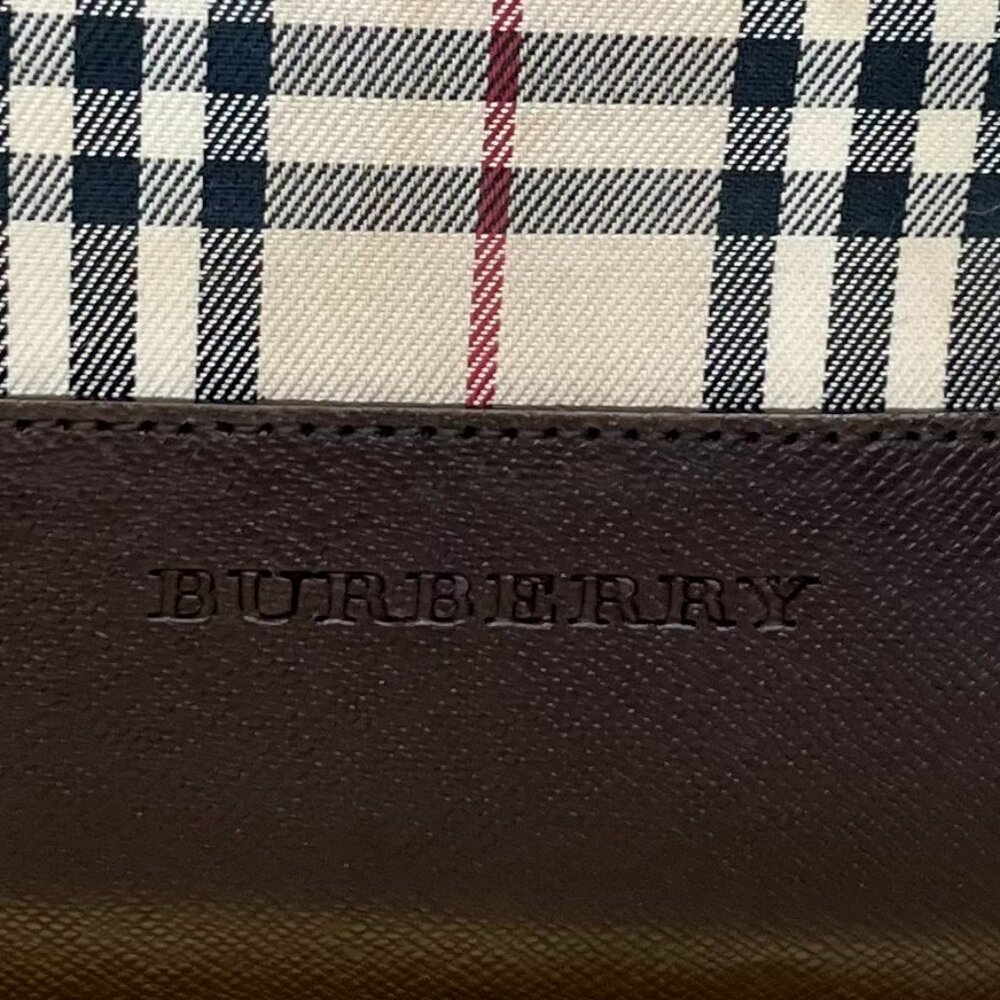 Burberry House Check and Brown Leather Shoulder Bag - Picture 3 of 16